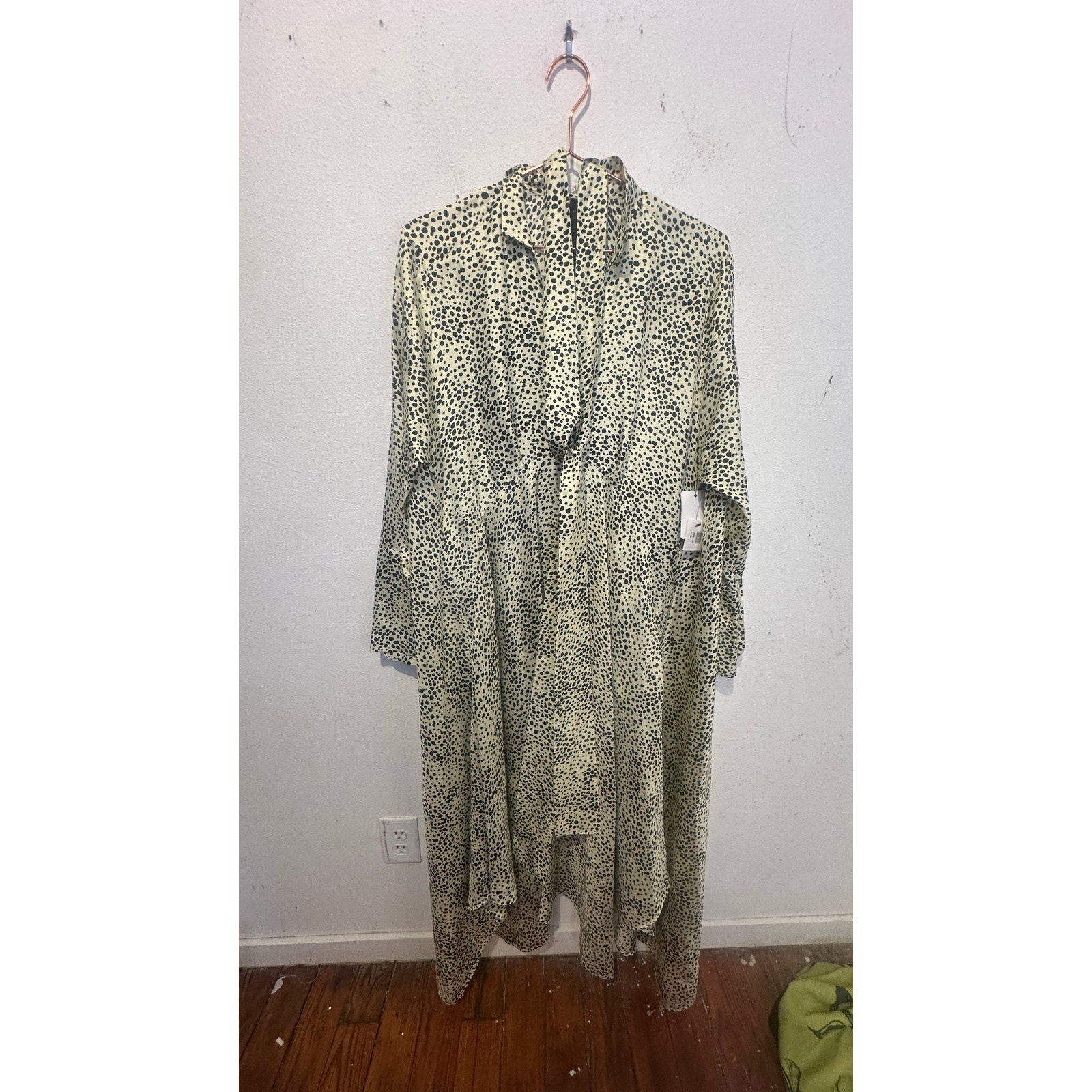 Petar Petrov Neutral Light Green 100% Silk Black Spots Alex Silk Dress Size Xs — image 4 of 8
